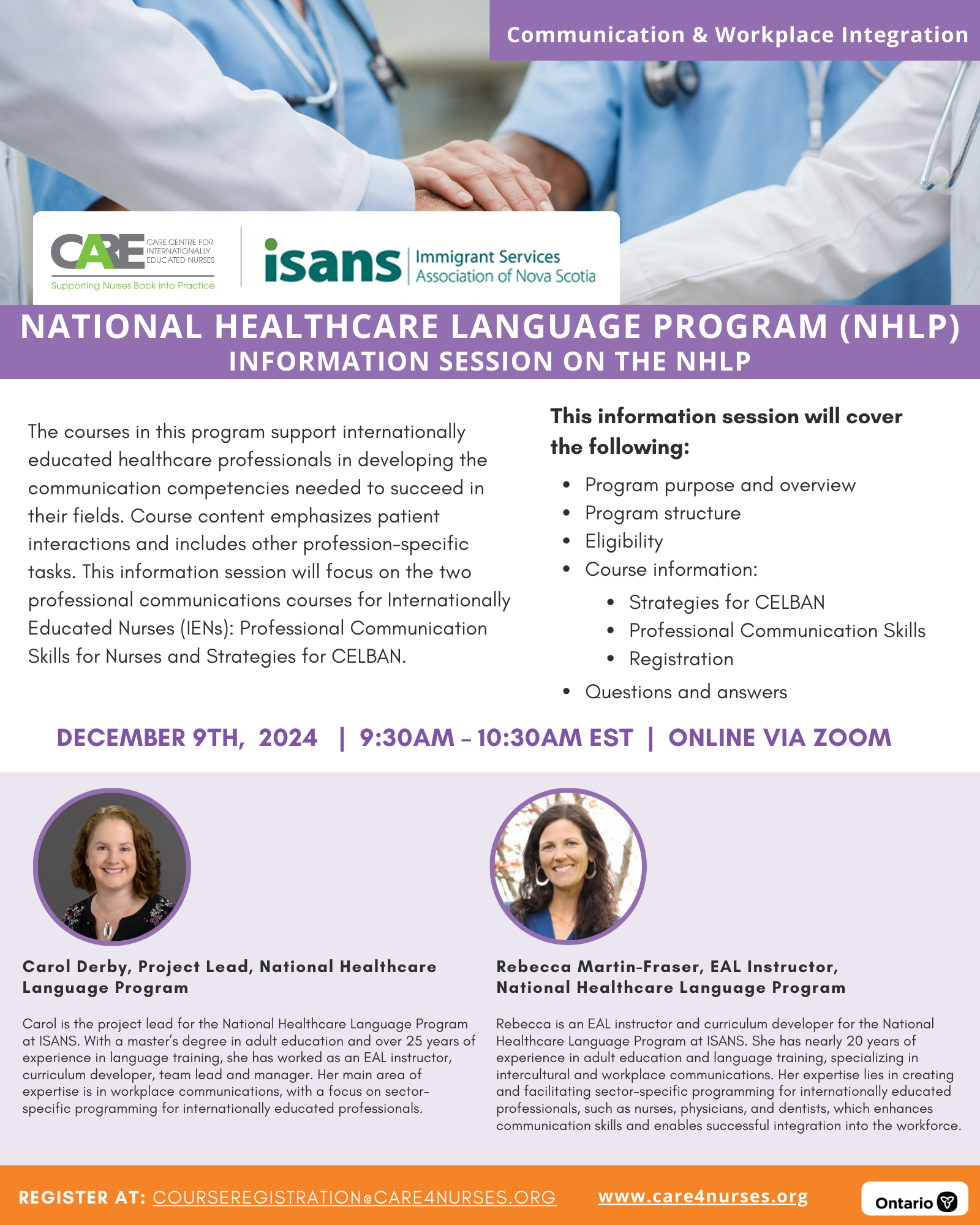 NATIONAL HEALTHCARE LANGUAGE PROGRAM (NHLP)INFORMATION SESSION ON THE NHLP